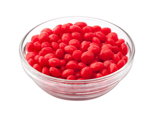 Cinnamon Candy in a Glass Bowl