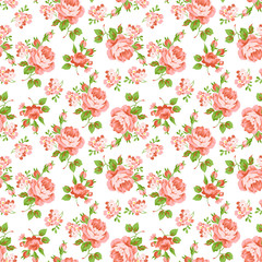 Pattern with yellow and pink roses