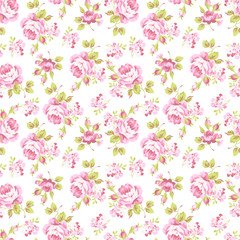 Fototapeta na wymiar Pattern with yellow and pink roses