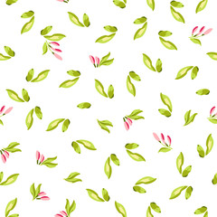 Obraz na płótnie Canvas Seamless Pattern with little pink flowers