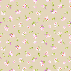 Pattern with little pink flowers
