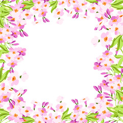 Fototapeta na wymiar Frame with pink flowers