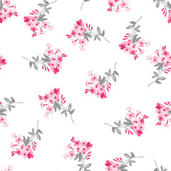 Floral pattern with pink flowers