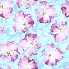 Seamless Pattern with pastel pink roses