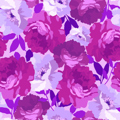 Fototapeta na wymiar Floral pattern with pink roses