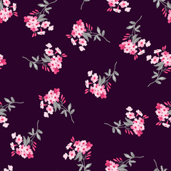 Seamless floral pattern with pink flowers