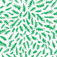 Seamless hand drawn leafs pattern. Vector Illustration