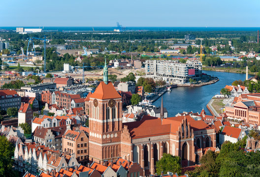 Gdansk Skyline with St John church