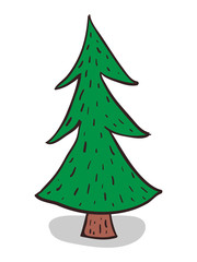 Hand-drawn fir-tree