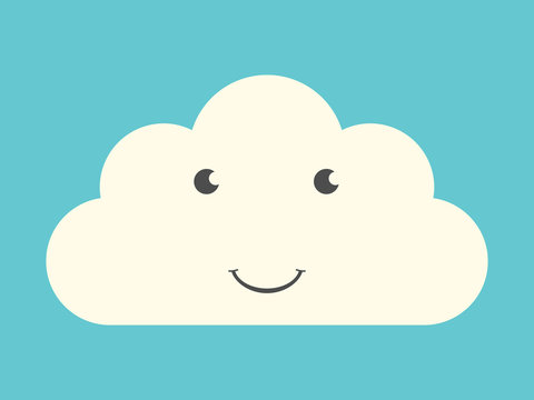 Happy smiling cloud character