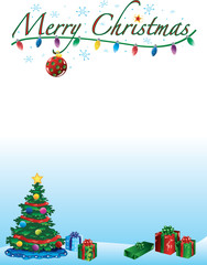 Merry Christmas text with background and border