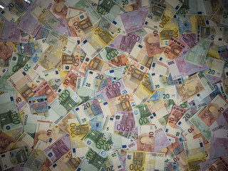 money, euro currency background with Vignette