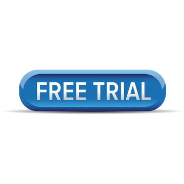 Free trial button vector blue