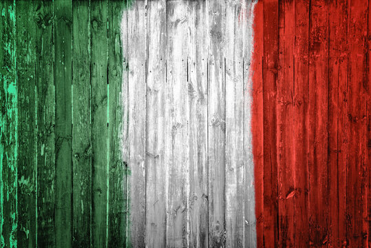 The Italian flag on the fence