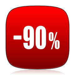 90 percent sale retail icon