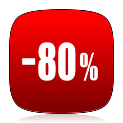 80 percent sale retail icon