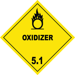 Oxidizer Substance Warning Label (Empty)