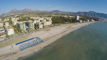 Fototapeta na wymiar Altea Playa del Albir of white stones in Alicante Mediterranean
