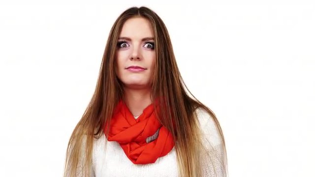 Woman showing different face expressions 4K