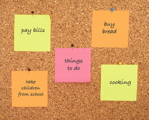 Things to do written on sticker notes
