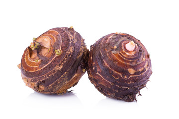 brown taro on white background