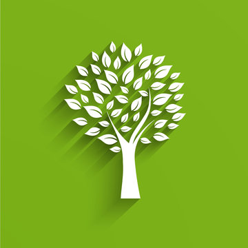 Tree Logo in green and white