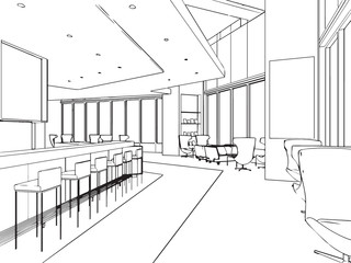 outline sketch of a interior