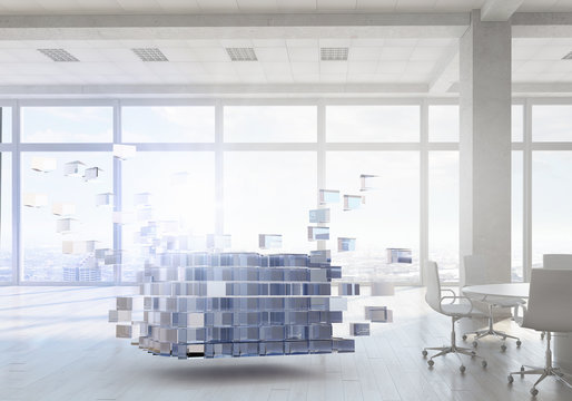Cube in modern office
