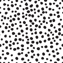 Seamless pattern. Hand drawn polka dot texture vector. Stylish black and white or monochrome doodles. Modern design. Hipster tile print.