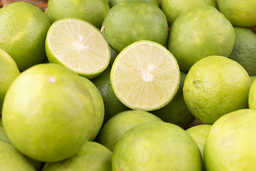 Group of Lemons in a Basket.