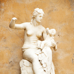 Antique broken sculpture in Boboli Gardens, Florence, Italy