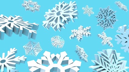 Snowflakes in blue background