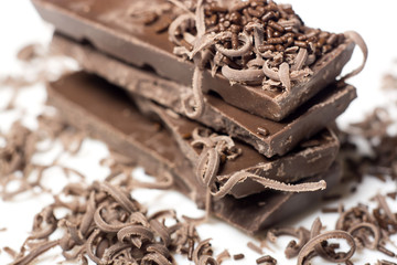 Dark chocolate on the table
