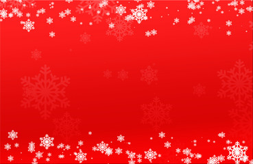 Naklejka na ściany i meble Red Christmas background with snowflakes