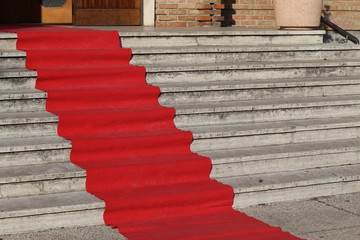 long red carpet for the catwalk of celebrities