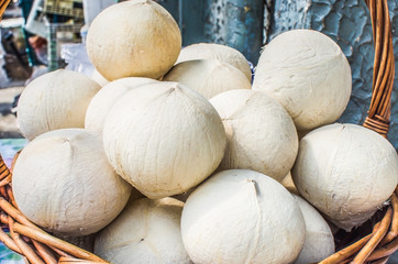 White coconut fresh for eat, Selective and Soft focus