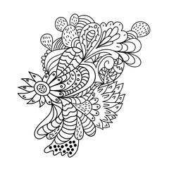Hand drawn zentangle flower pattern