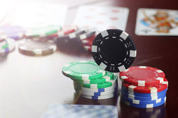 poker chips Cards