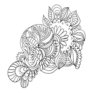 Hand drawn zentangle flower pattern