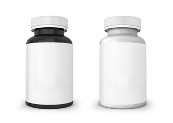 Template of white and black bottle