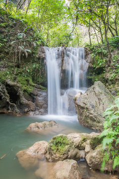 beautiful forest waterfall in Thailand, © ittipol