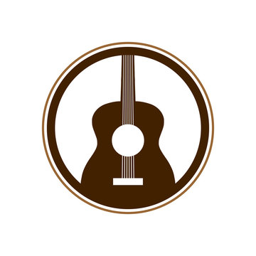 Acouctic Guitar Circle Emblem