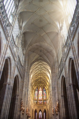 Obraz premium View of the inside of Saint Vitus cathedral in Prague, CZECH REPUBLIC