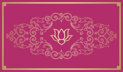 water lily, wedding card design, royal India
