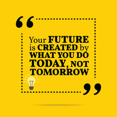 Inspirational motivational quote. The future is created by what - 98664102