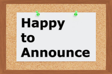 Obraz premium Happy to Announce concept