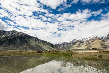 Fototapeta na wymiar View of Zanskar Valley around Padum villange and great himalayan