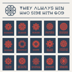 Asian Religious Posters with Buddha Quotes