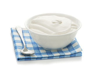 Rural natural sour cream in bowl