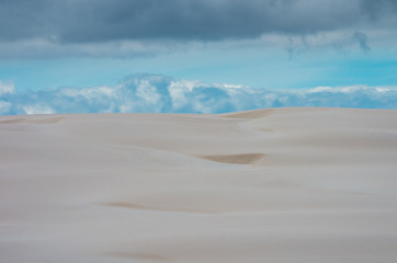Sand dunes and blue cloudy sku on the Baltic coast in Poland